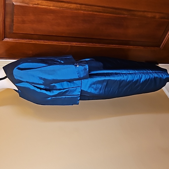 JADE BY JASMINE DRESS 2PC P4 MOTHER OF BRIDE SOCIAL OCCASION BLUE GREEN NWOT - Picture 7 of 13